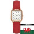 Ladies Small 2.3 cm White Square Face Steel Bac...