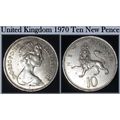 United Kingdom 1970 QE II Ten New Pence - Circu...