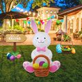 5FT Inflatable Bunny Decoration with Built-In L...