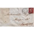 GB, 1856 1d red (stars) on cover, mailed to Bed...