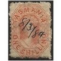 Tasmania 1865 SG77 1/- Vermilion Perf 12 FISCAL...