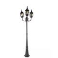 LUTEC 3-Head Black Outdoor Post Light
