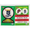 Two 1988 Fleer Kansas City Royals Team Logo Sti...