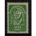 AUSTRIA 1919 NEW REPUBLIC 20H GREEN SG 344 M MINT