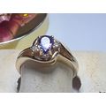 Estate .50ctw Natural Pear Cut Tanzanite & Diam...