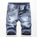 Men's Shorts Shorts Denim Stretch Slim Fit Shor...