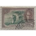 Cayman Islands KGVI 1950 1½d Thatch Rope Indust...