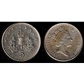 United Kingdom Five Pence 1991 Used Coin 5p Cro...