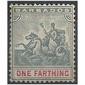 Barbados 1892 SG105 1/4d Slate-Grey & Carmine M...