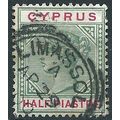 Cyprus 1896 SG40 1/2pi Green & Carmine Fine Use...
