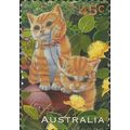 AUSTRALIA, CATS, Two kittens, Green 1996, 45c, #4
