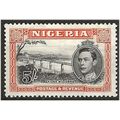 Nigeria 1942 SG59a 5/- Black & Orange Perf 13.5...