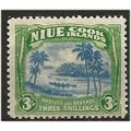 Niue 1938 SG77 3/- Blue & Yellowish-Green Mount...