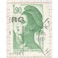 France 1986 - 1f.90 green - "Liberty" (after De...