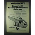 1972 Poulan XXV Chainsaw Ad - Hottest Selling