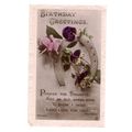 BIRTHDAY GREETINGS .used antique postcard by Va...