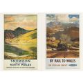 By Rail To Wales Snowdon 2x Welsh Travel Poster...