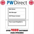 FS297 EMERGENCY CONTACT HOSPITAL SIGN INFORMATI...