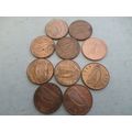 Ireland (Eire) - 10 - 1p coins - dated 1996