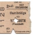 B.R.B. Edmondson Ticket - Cambridge to Yarmouth...
