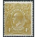 Australia 1924 SG80 4d Olive-Yellow Mounted Min...