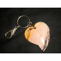 Natural pale pink white brown heart rhodonite k...