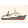 Artist Drawn Queen Elizabeth 2 Ocean Liner Ship...