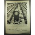 1953 Corning Glass Center Ad - Glass means this.. safer railroad transportation