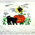 Halloween Single Dishcloth Towel Witch Black Ca...