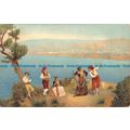R052998 Old Postcard. Dancers near the Sea. Ste...