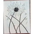 OOAK Glass & Stone White/Black Flower Mosaic Wa...