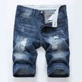 Men Ripped Midi Jeans Pants Casual Summer Short...