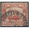 Malta 1897 SG33 5d Vermillion Fine Used . .