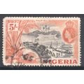 Nigeria 1953 - SG78 - 5/- black/orange - Palm-o...