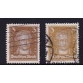 GERMANY 1926 PORTRAITS 3pf VALUE x 2 SHADES USE...