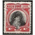 Niue 1944 SG90 1d Black & Deep Lake Mounted Min...