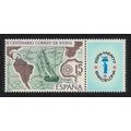 Spain Ship Map Mail to the Indies 1977 MNH SG#2486