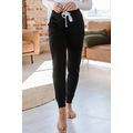 Black Drawstring Waist Pocketed Joggers
