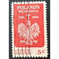 US Stamp #1313 used: 1966 5c Poland's Millenniu...