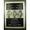 1969 Longines Ultra-Chron Watch Ad - 8014, 8150, 8209