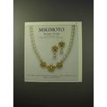 1999 Mikimoto Romantic Setting Pearls Jewellery Ad