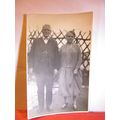 UNKNOWN elderly couple antique b/w photograph p...