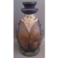 RARE Antique Painted Man Wooden TREENWARE TOBAC...