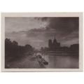 Paris France - Sunset over Notre-Dame. Small ol...