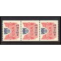 CVP31 42c Shield Very Fine MNH Dry Gum Strip of...