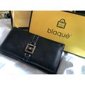 BLAQUE Vintage Black Leather Continental Wallet...