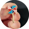 Windmill Enamelled Pin Badge Brooch Pride Metal...