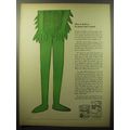 1960 Green Giant Peas and Niblets Corn Ad - How it feels to be green and a giant