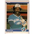 1984 Fleer baseball card #166 Jorge Orta - Blue...