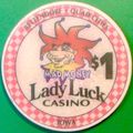 Lady Luck. $1 Casino Chip. Bettendorf, IA. X88.